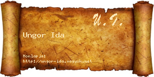 Ungor Ida névjegykártya